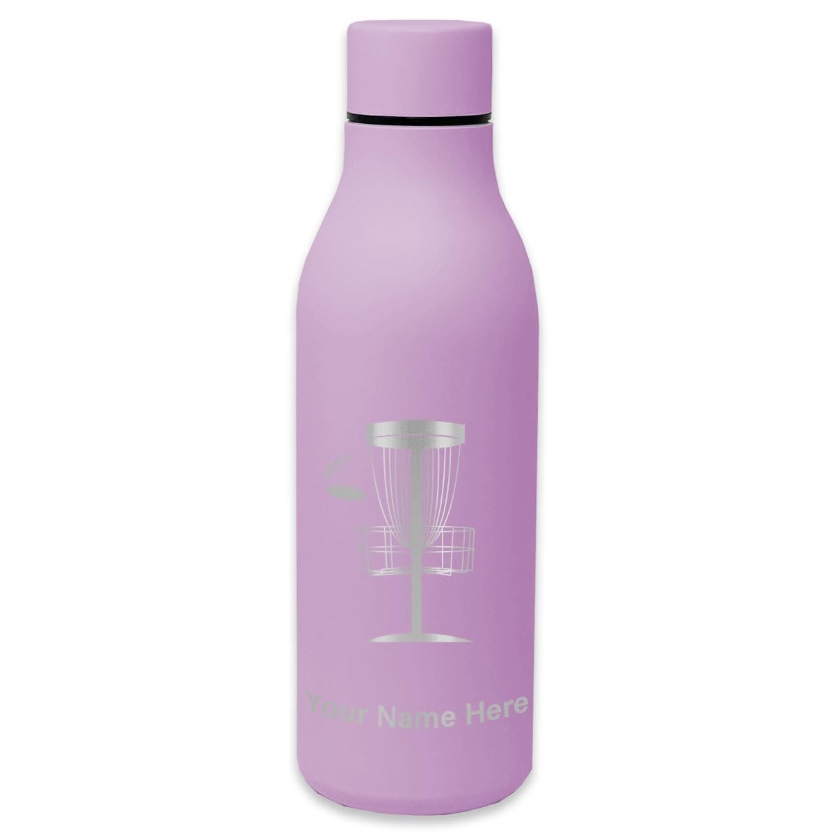 LaserGram Double Wall Insulated Stainless Steel Water Bottle with Personalized Engraving - Leakproof & Sweatproof for Outdoor Sports, Gym, Hiking, Camping and Disc Golf