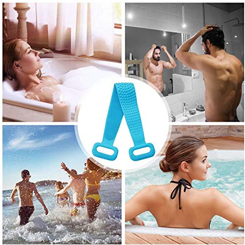 Double-Sided Bathing Back Brush for Deep Skin Cleaning & Massage - Exfoliating Belt for Dead Skin Removal in Shower - Easy to Clean & Lathers Well for Men & Women - Perfect Back Scrubber for Spa, Home Use & Travel