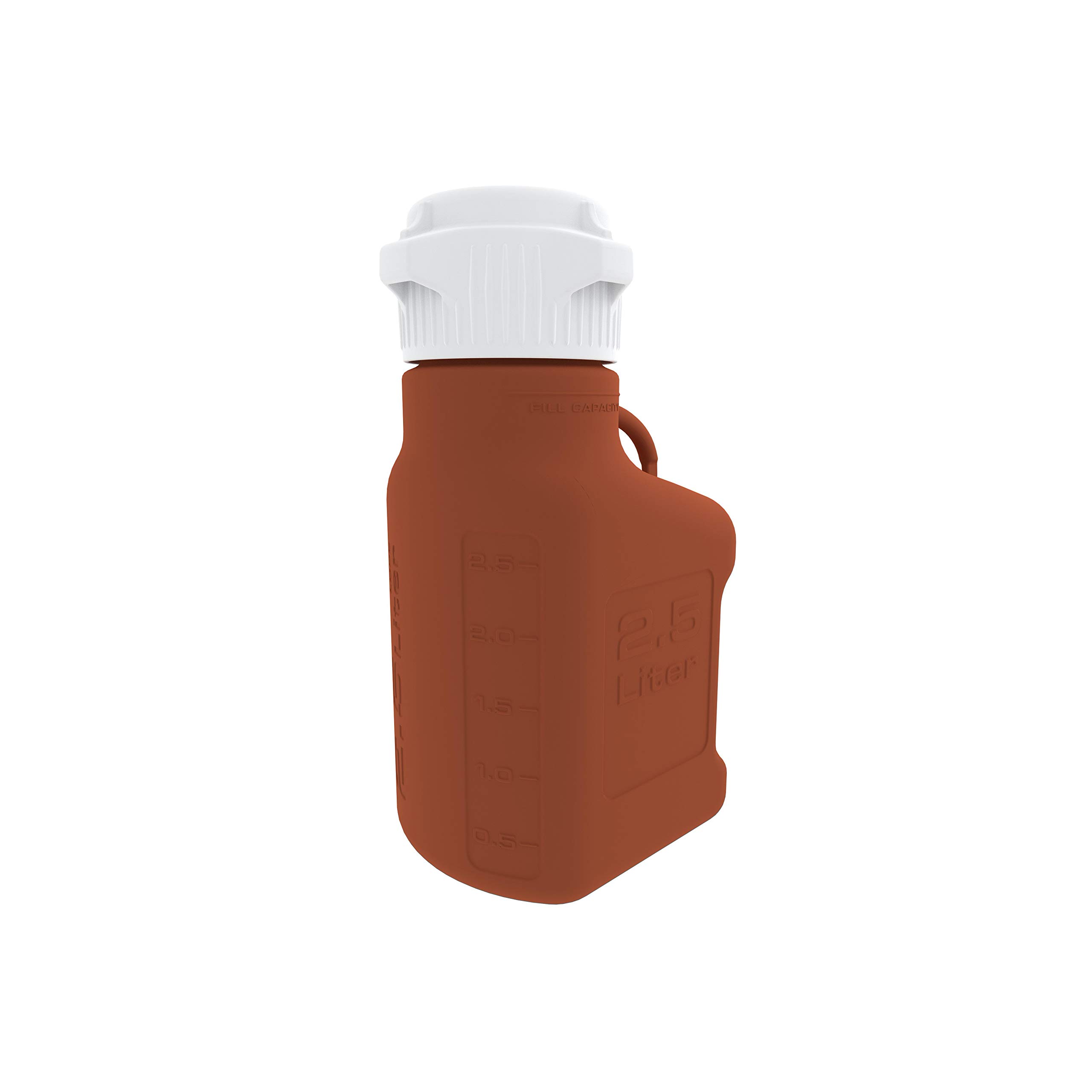 Foxx Life Sciences 2.5L Amber HDPE Carboy with EZgrip Light Blocking Design & 83mm VersaCap - Space Saving Solution for Home Brewing, Wine Making & Laboratory Storage