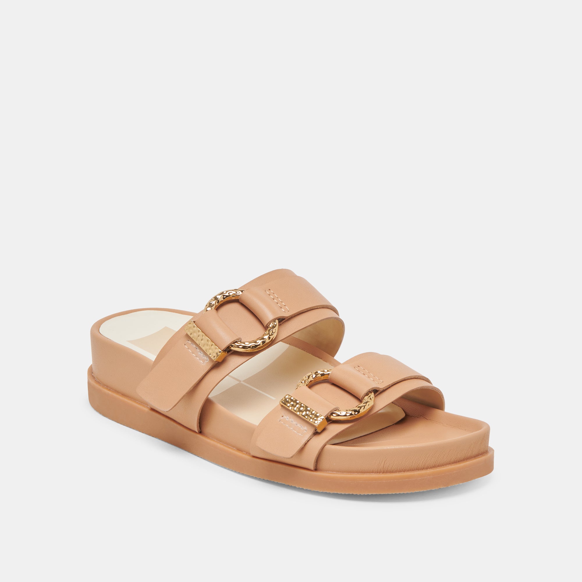 SOYA Genuine Leather Sandals for Women - Light Tan Comfortable Slip-On Casual Shoes - Perfect for Beach, Vacation, and Summer Outfits