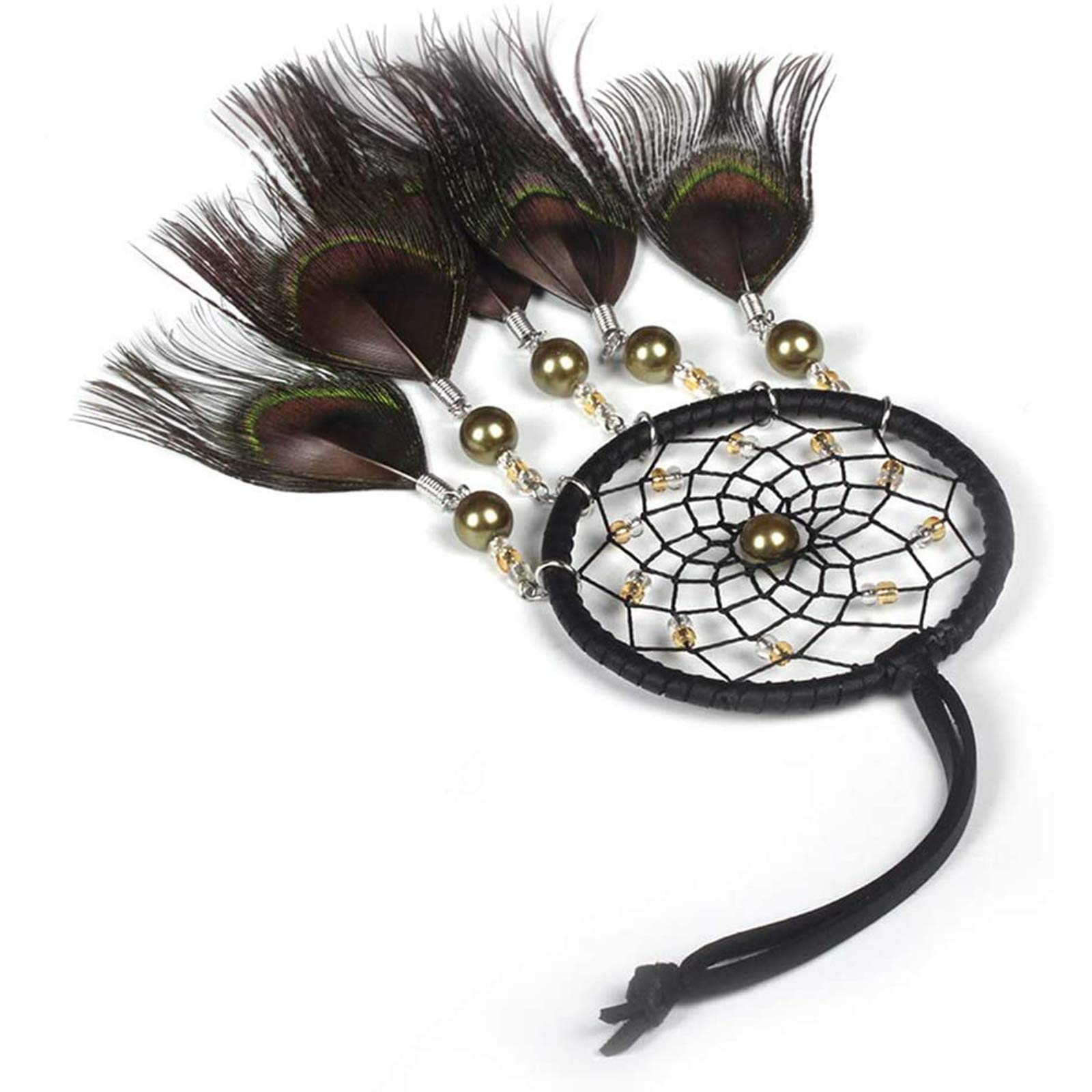 Feather Dream Catcher Car Hanging Decor - Handmade Small Rearview Mirror Charm for Vehicle Interior, Boho Car Accessories | Perfect for Road Trips, Meditation & Spiritual Protection