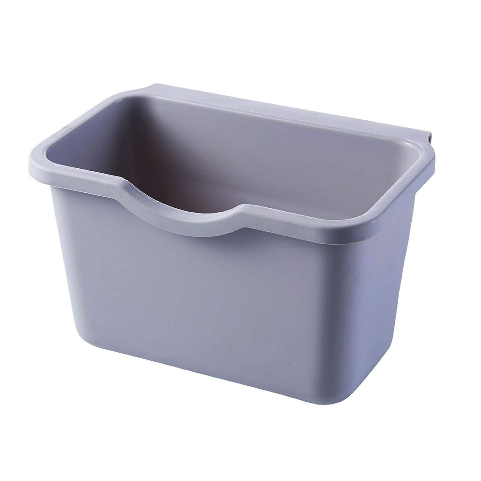 DNAEGH Mini Trash Can for Kitchen - Hanging Cabinet Door Garbage Bin, Small Desktop Waste Basket, Compact Rubbish Container (Dark Gray) - Perfect for Home, Office, Dorm & Under Sink Storage