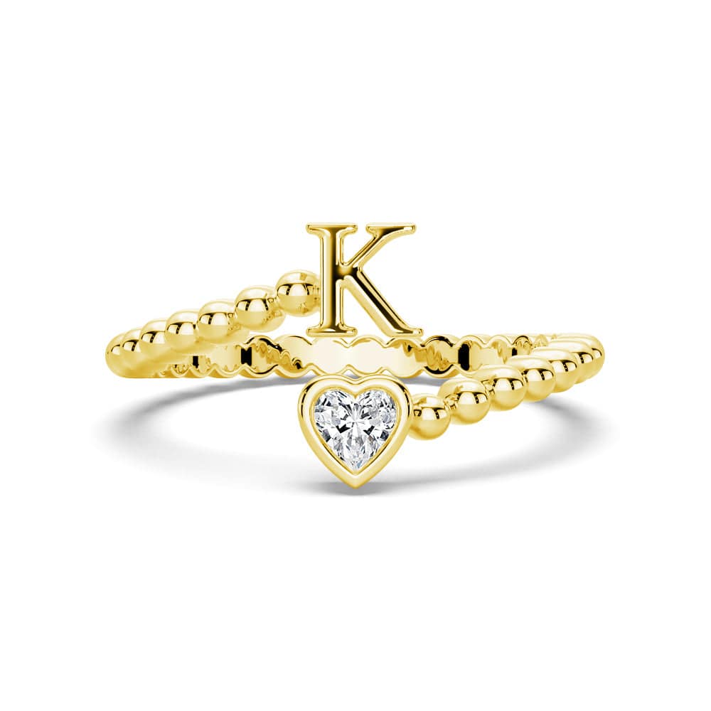 Lab Grown Diamond Personalized Initial Promise Ring for Women - Custom Engraved 14K Gold/White Gold Name Letter Ring - Perfect for Anniversaries, Engagements & Special Occasions