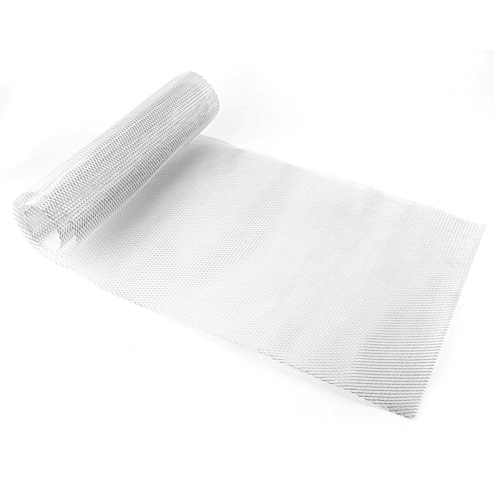 Universal Car Grill Mesh - 100x33cm Silver Aluminum Alloy Rhombus Grille (6x3mm) for Bumper, Body Kit, Mudguard & Hood Vent | Durable Vehicle Opening Cover | Perfect for Car Customization & Protection