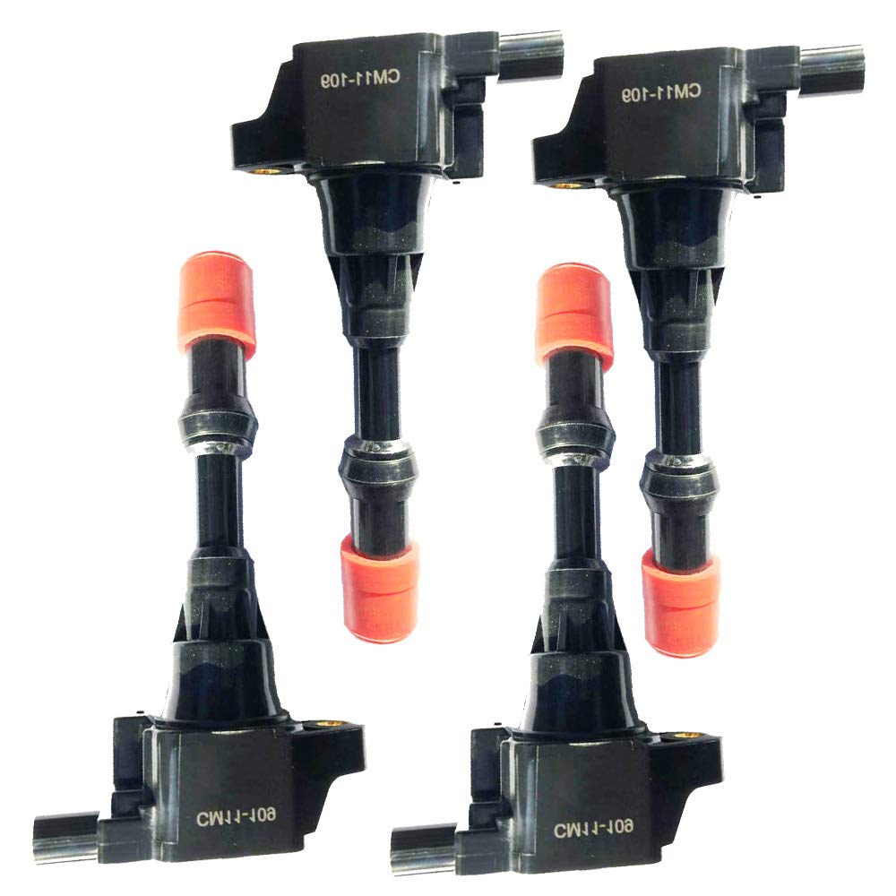 8PCS Ignition Coil Pack Set Compatible with Honda Fit II III City Jazz Civic VII VIII Hybrid 1.2L 1.3L 1.4L 2002-2008 - Replaces OEM CM11-108 CM11-109 30521-PWA-003 30520-PWA-003 - Perfect for Engine Performance & Smooth Driving