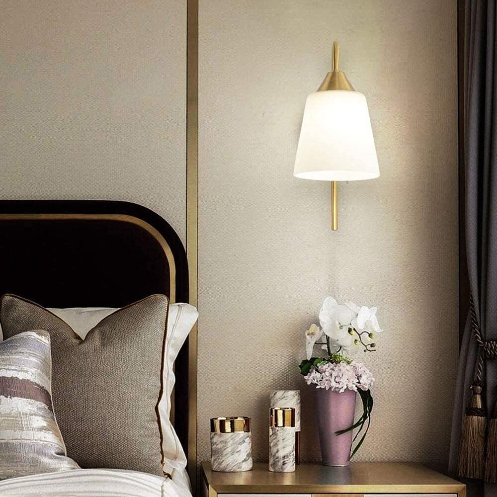 Modern Golden Copper & Glass Desk Lamp Wall Light - Stylish Lighting for Living Room, Dining Room, Bedroom & Study | Perfect for Reading, Working & Home Decor