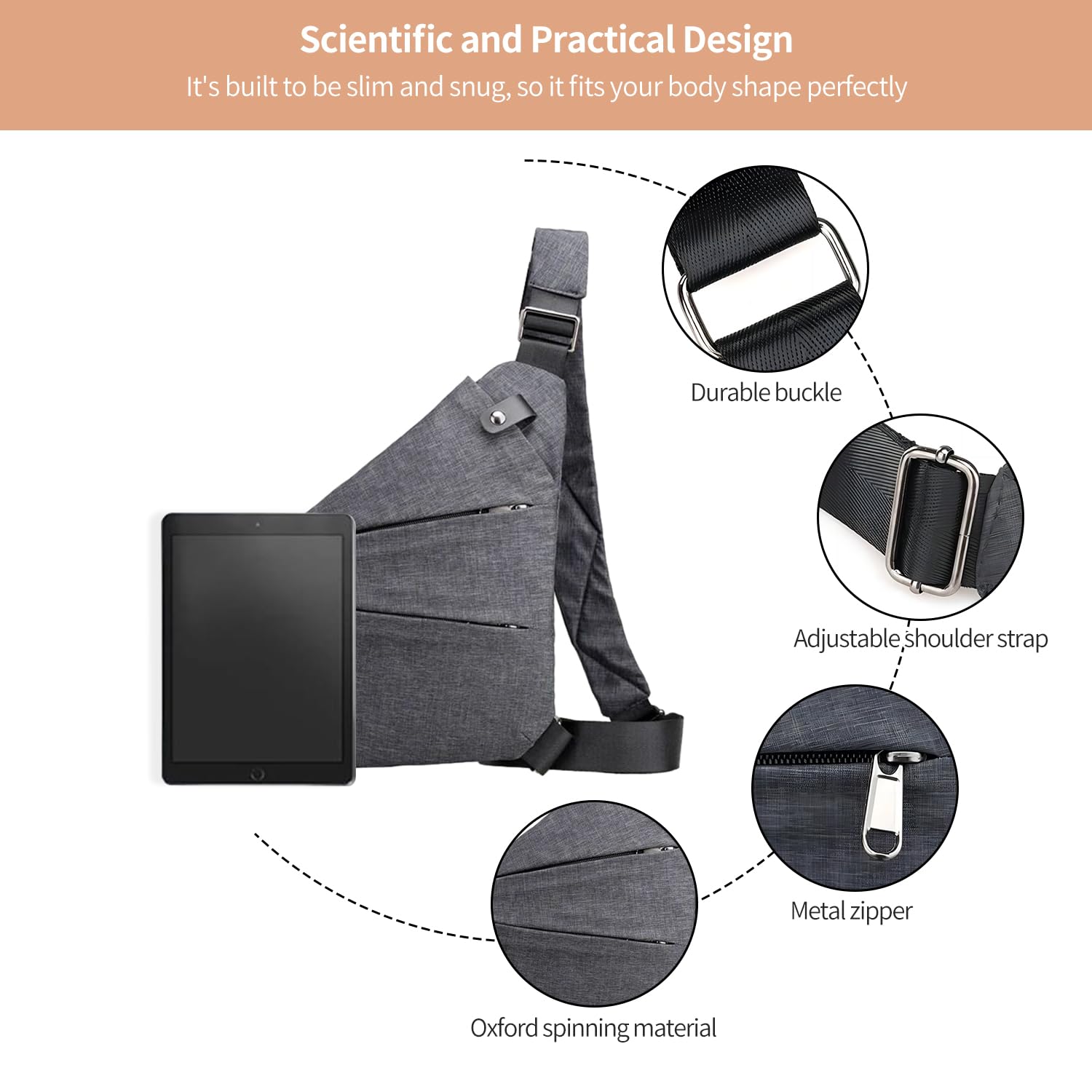 2024 New Anti-Theft Travel Sling Bag - Lightweight Crossbody Bag for Women & Men - Perfect for Hiking, Commuting & Daily Use