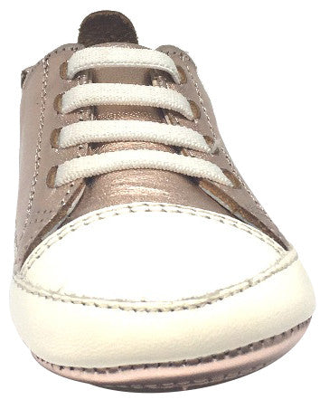 Old Soles Boys Girls 030 Eazy Tread Copper White Soft Leather Classic Slip-On Baby Shoes - Comfortable First Walkers for Toddlers & Infants, Perfect for Daily Wear, Playtime & Special Occasions