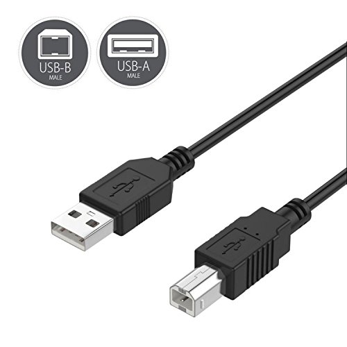 ABLEGRID 6ft USB 2.0 Printer Scanner Cable (A to B) - Compatible with HP, EPSON, DELL, Canon, Kodak, Brother - High-Speed Data Transfer for Office & Home Use