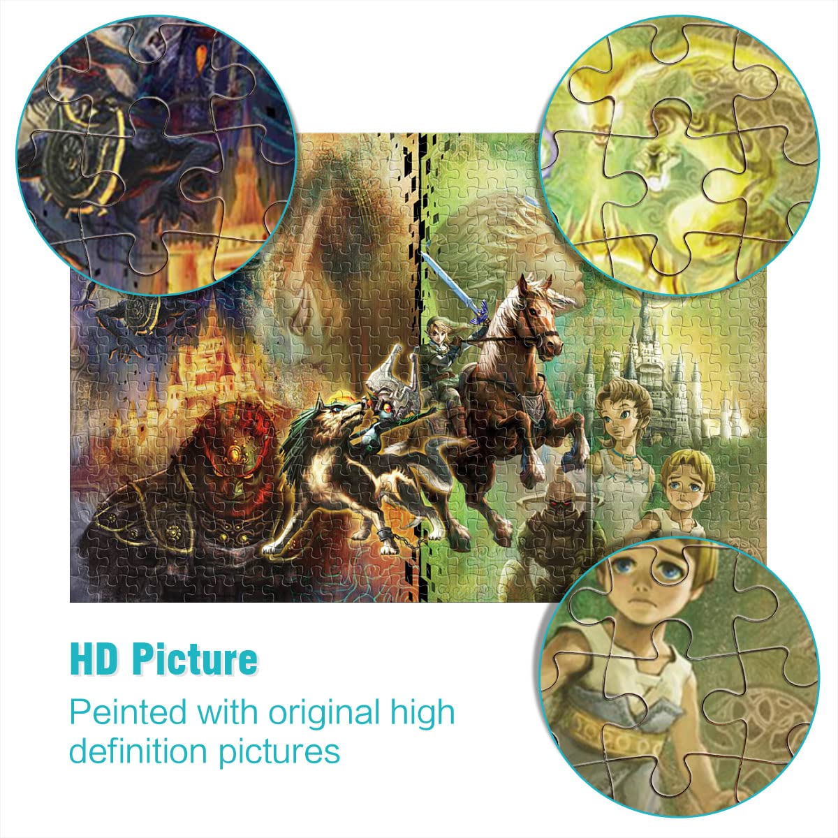 1000 Piece The Legend of Zelda Jigsaw Puzzle for Adults & Kids - Brave Warrior Game Scene - Challenging Family Board Game Toy (38x26cm) | Home Decor, Gift Idea, Stress Relief & Cognitive Training