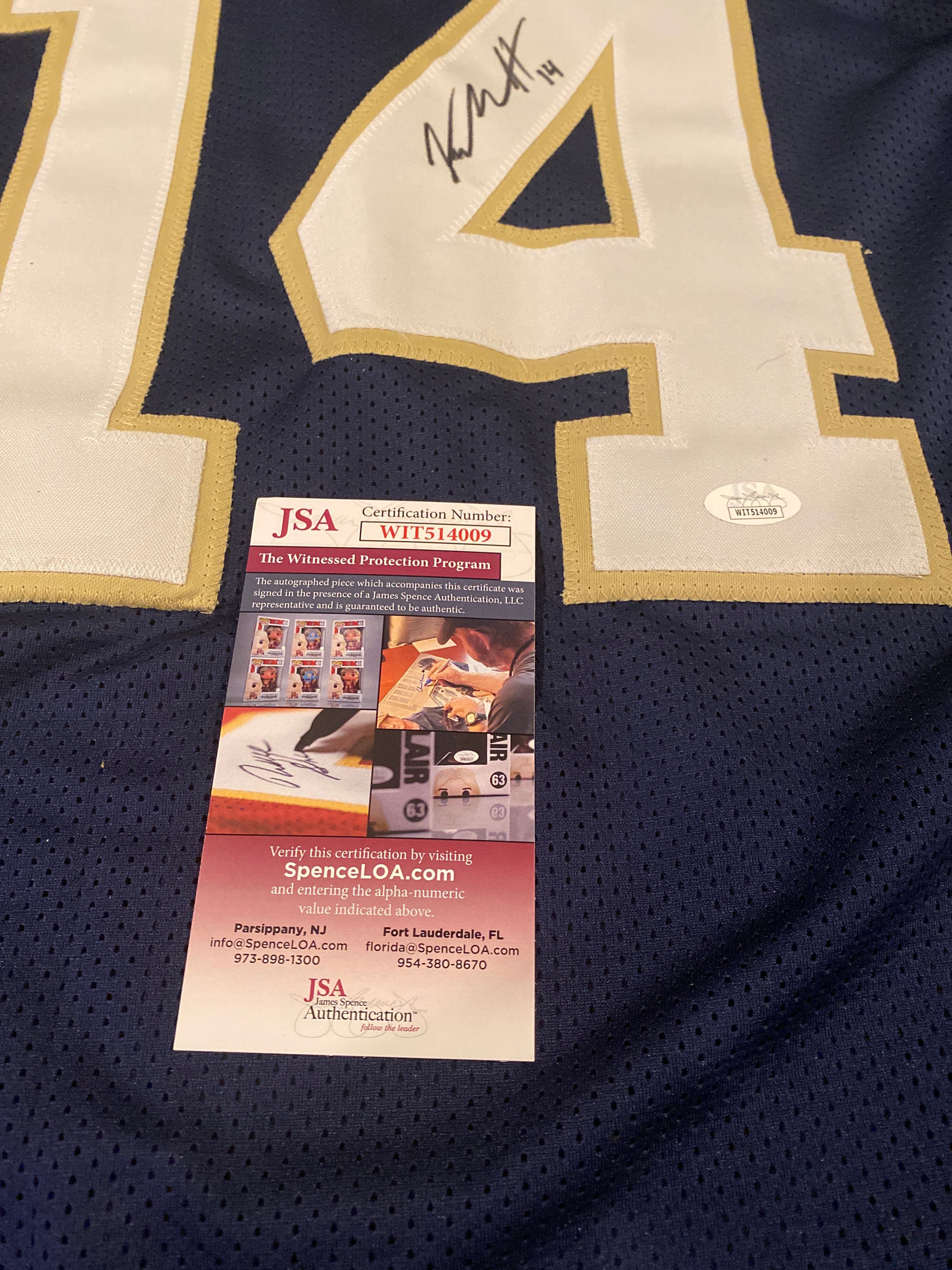 Kyle Hamilton Autographed Notre Dame Blue Jersey - Signed Football Collectible for Fans & Memorabilia - Perfect for Display, Gifts & Sports Collections