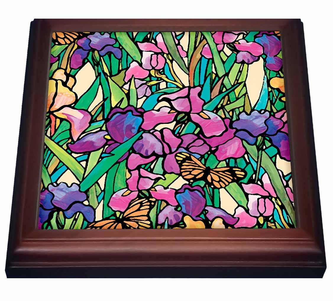 3D Rose Iris Trivet with Ceramic Tile - 8x8 Inch Heat Resistant Brown Kitchen Hot Pad for Pots, Pans & Serving Dishes - Perfect for Dining Tables, Countertops & Holiday Decor