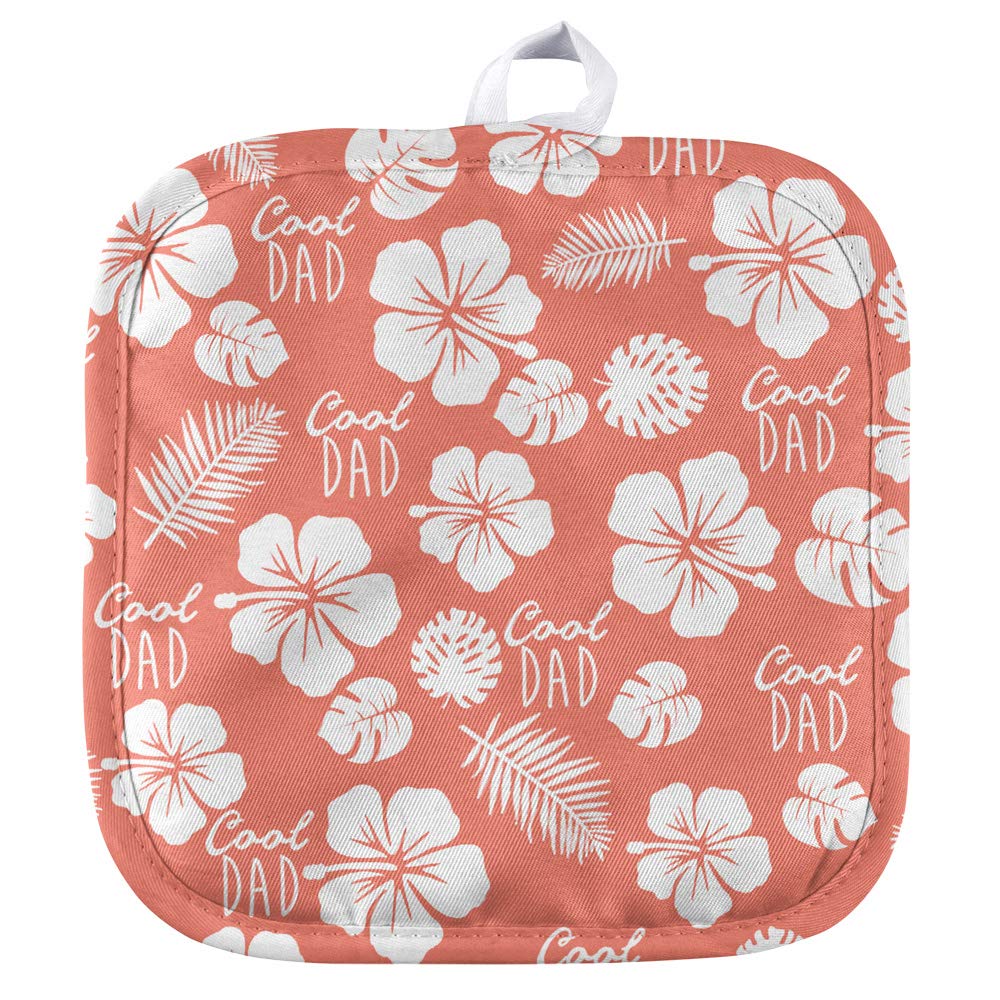 Cool Dad Tropical Pot Holder Set - Heat Resistant Kitchen Mitts for Indoor & Outdoor Cooking, BBQ, Grilling - Perfect for Father's Day Gifts & Home Use