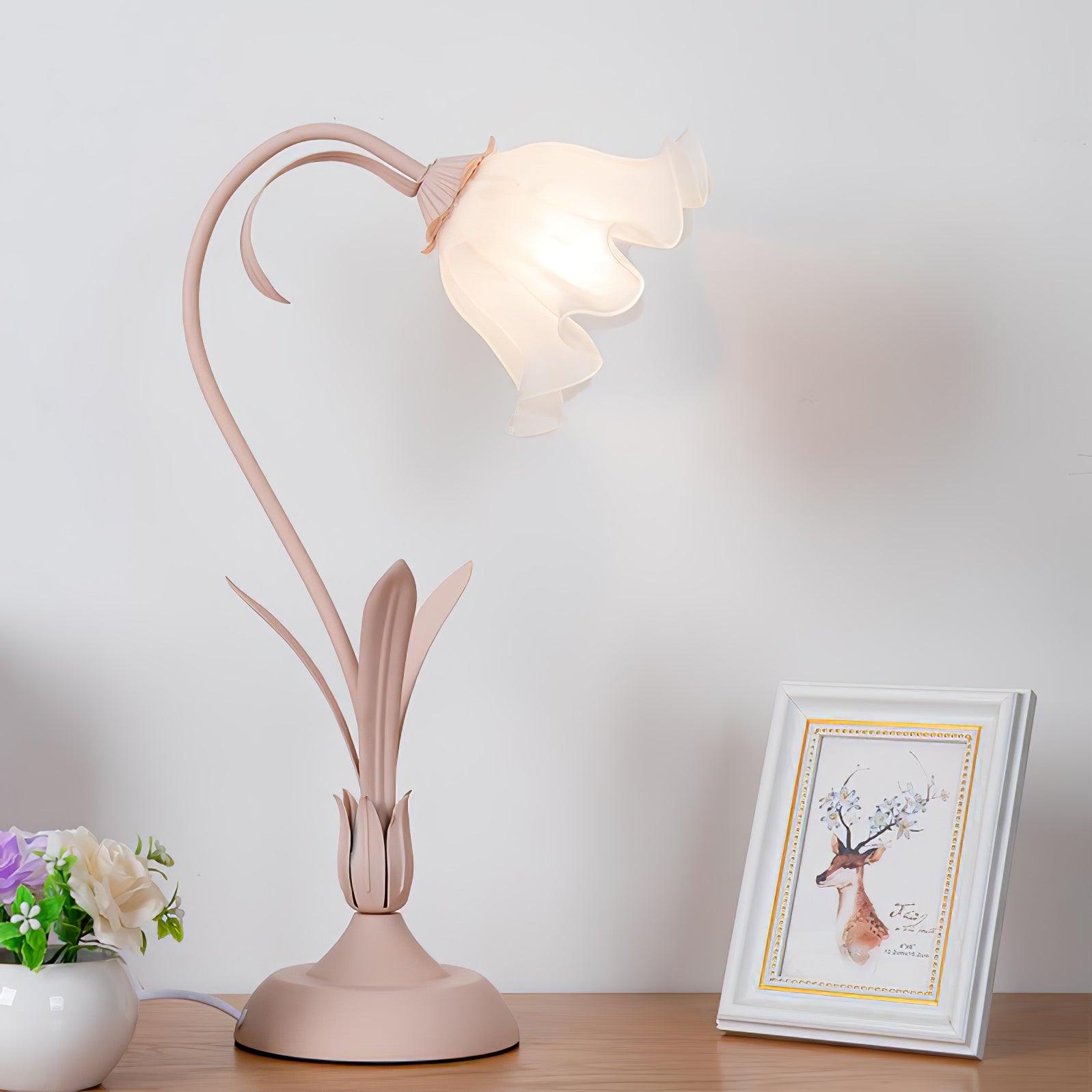 Lily of the Valley Table Lamp - Elegant Floral Bedside Lighting for Bedroom, Living Room & Office Decor - Perfect for Reading, Relaxing & Creating Cozy Ambience