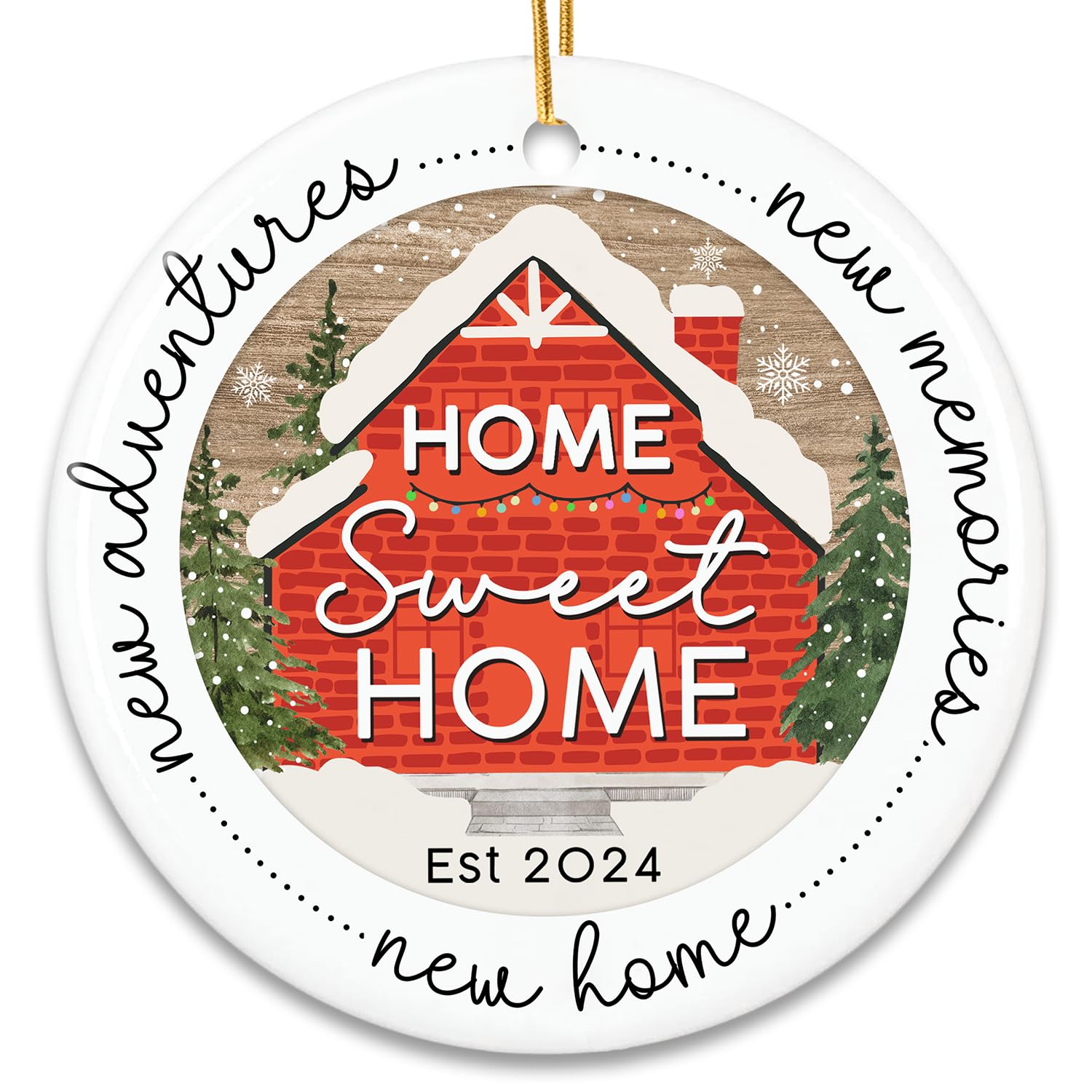 HEXMOZ Elegant Ceramic Housewarming Gift for Couples - New Home Ornament & Christmas Keepsake 2025 - Perfect First Home Gift for Men & Women - Ideal for Housewarming Parties & Holiday Decorations