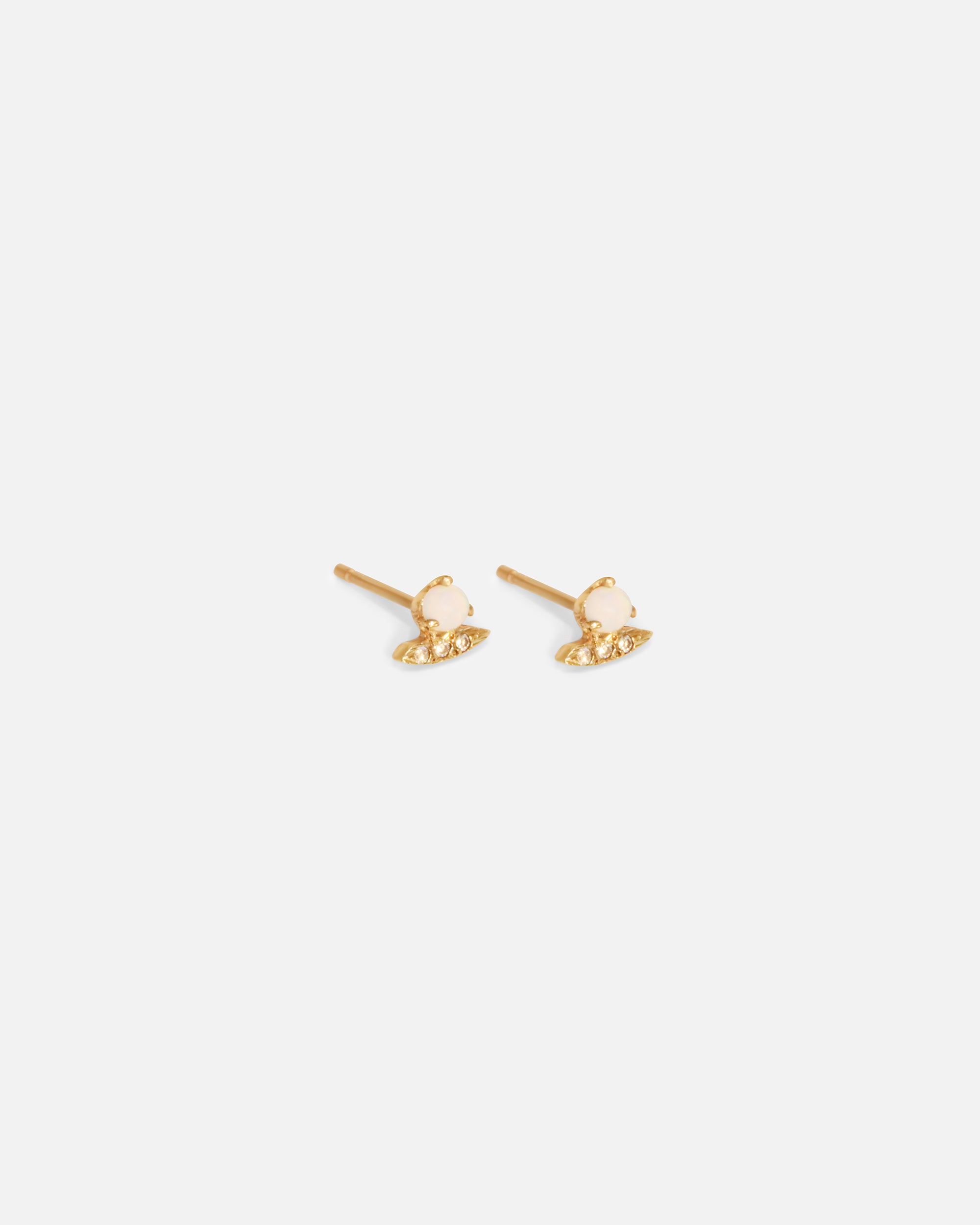 14K White Gold Opal and Diamond Stud Earrings for Women – Elegant Birthstone Jewelry Gift for Birthday, Anniversary & Special Occasions