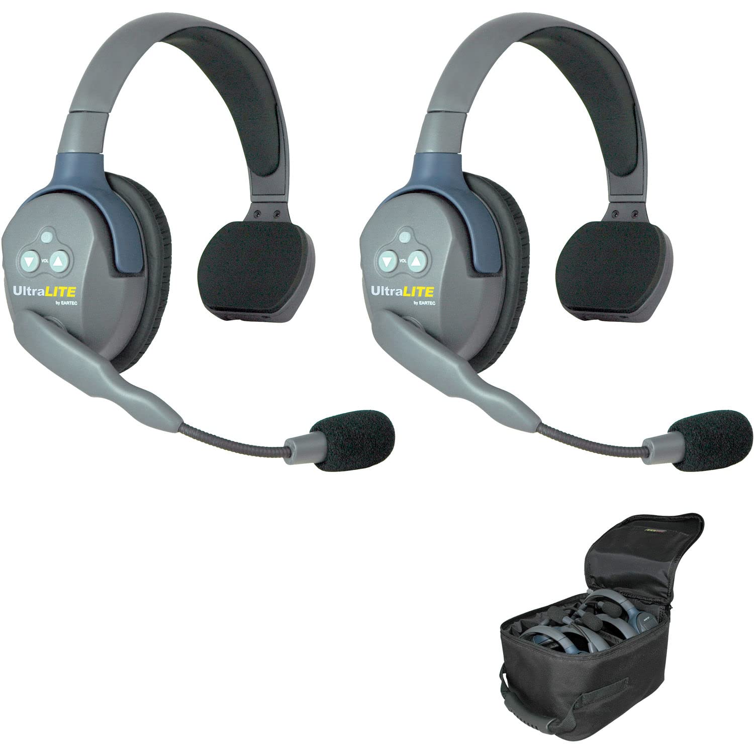Eartec UL2S Ultralite 2-Person Wireless Headset System with Noise Cancelling - Includes 6Ave Headphone & Microphone Cleaning Kit - Perfect for Call Centers, Security Teams, and Outdoor Communication