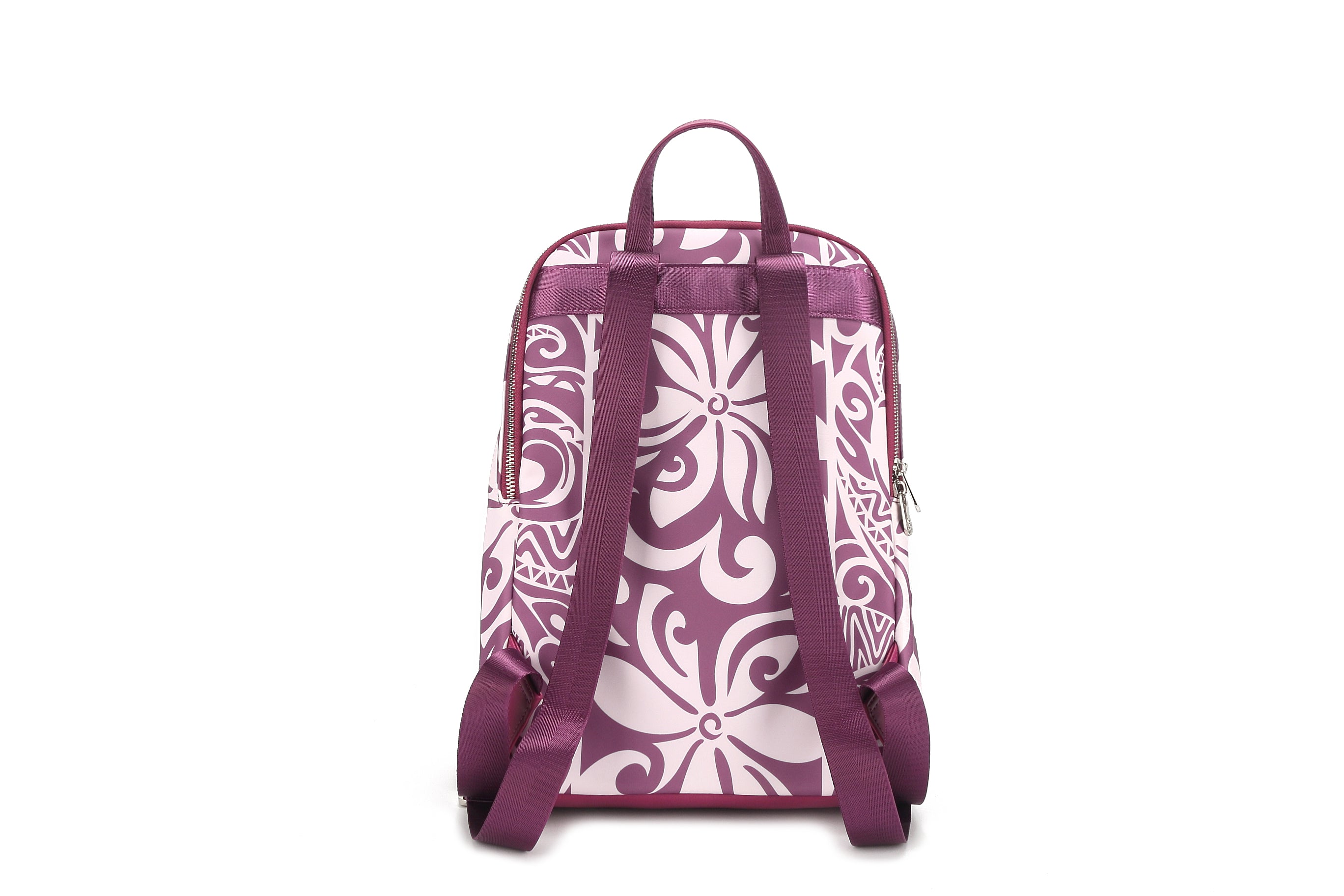 Ke'olu Large Tapa Tiare Mauve Backpack - Stylish & Durable Travel Backpack for Women, School, Hiking & Everyday Use