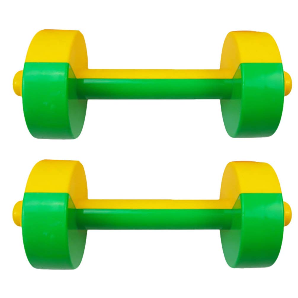 iPetboom Kids Dumbbells Toy - 1 Pair Colorful Hand Weights for Children's Fitness, Home Gym Exercise Equipment (Green & Yellow) - Perfect for Indoor Workouts, Strength Training & Playtime Activities