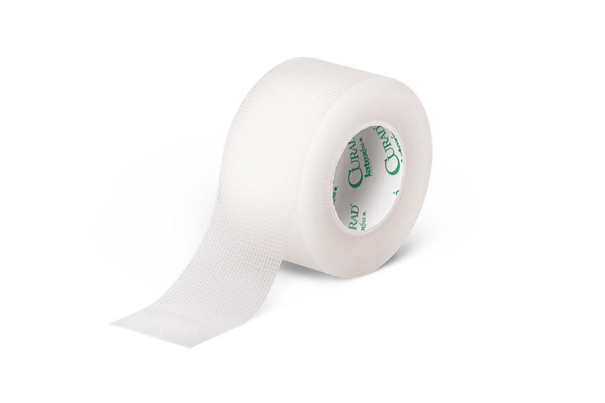Medline NON270201 Curad Transparent Adhesive Tape - 1 Inch x 10 Yards, Latex-Free First Aid Tape for Wound Care, Bandage Securing & Medical Use - Ideal for Hospitals, Clinics & Home First Aid Kits
