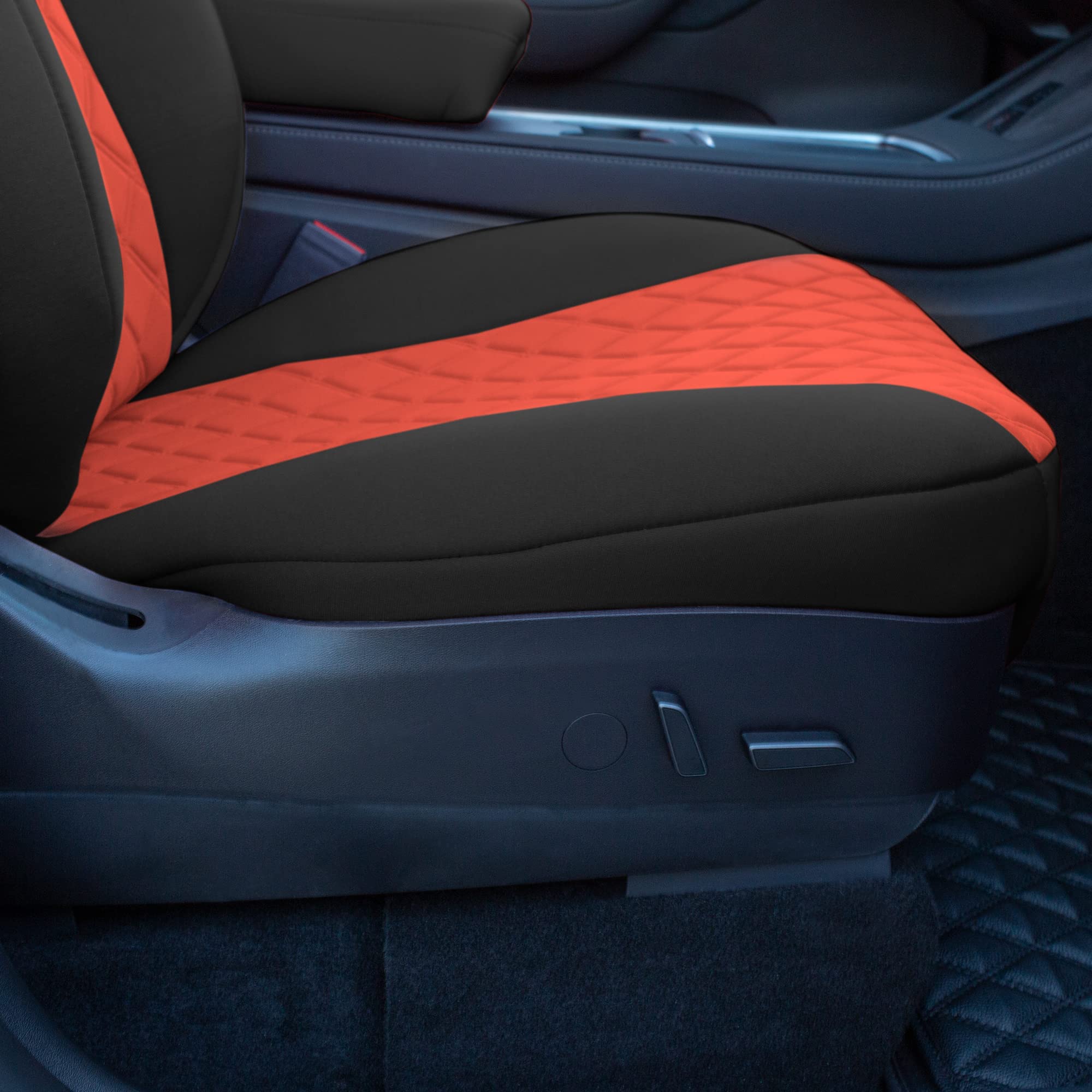 Custom Fit Waterproof Tesla Model Y Seat Covers (2020-2024) - Front Set in Red | Premium Automotive Interior Accessories | Perfect for Road Trips & Daily Commutes
