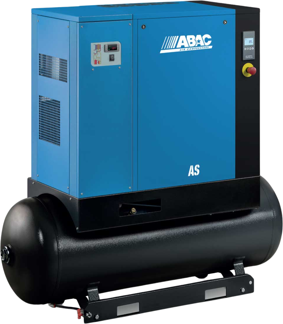 ABAC AS B Rotary Screw Air Compressor with Dryer - 15HP, 150PSI, 131 Gallon Tank, 3 Phase 230/460V - Industrial Air Compressor for Auto Shops, Manufacturing & Construction Sites