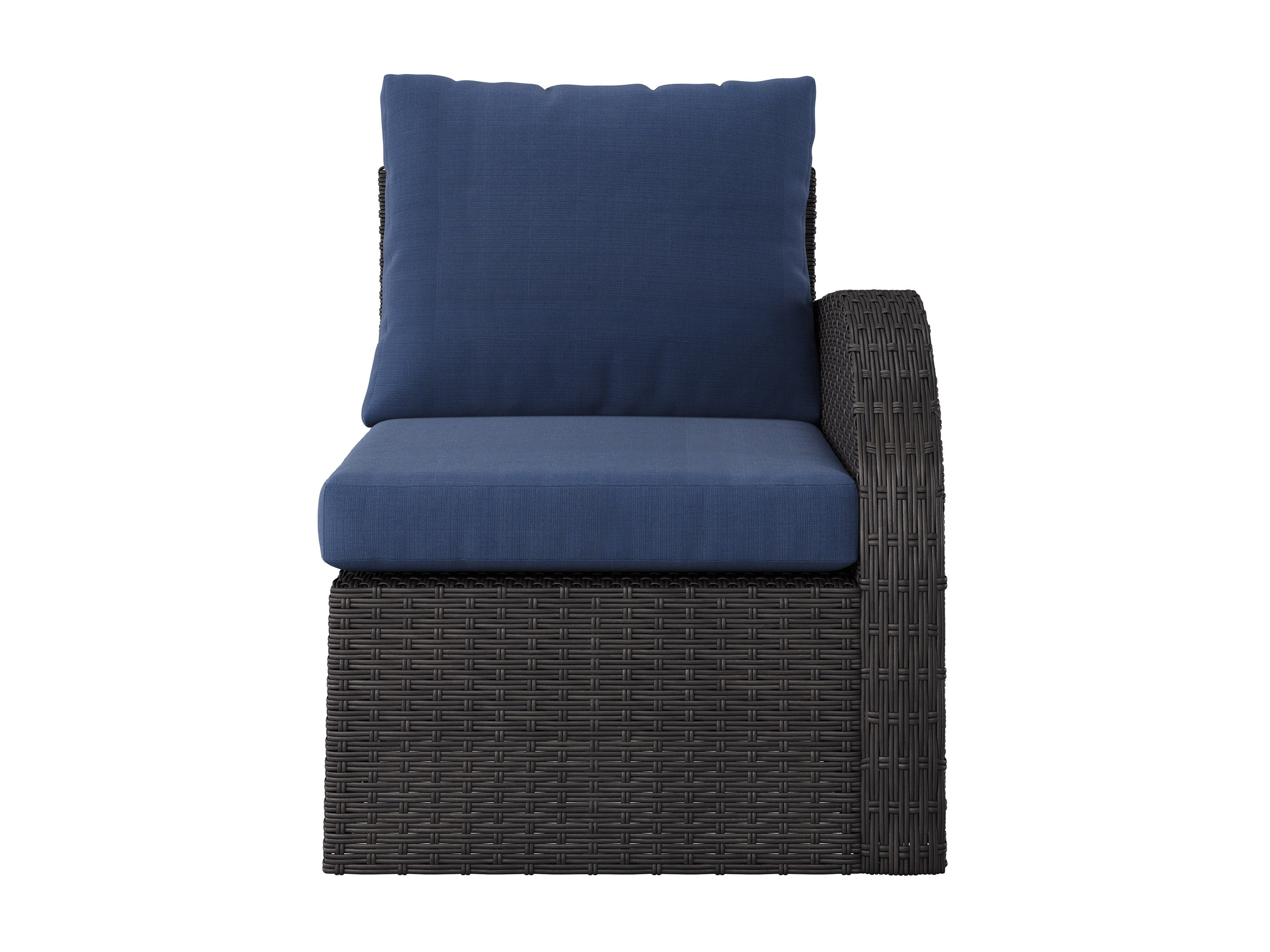 Premium Blue Outdoor Sectional Chair with Right Arm - Waterproof Patio Furniture Set for Backyard, Poolside & Garden Relaxation