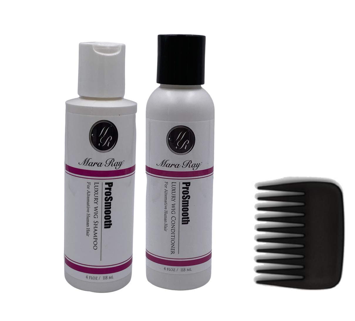 Mara Ray ProSmooth Travel Size Shampoo & Conditioner Set with Wide Tooth Comb - Sulfate Free Hair Care Kit for Damaged Hair - Perfect for Travel, Gym, Hotels & On-The-Go Use