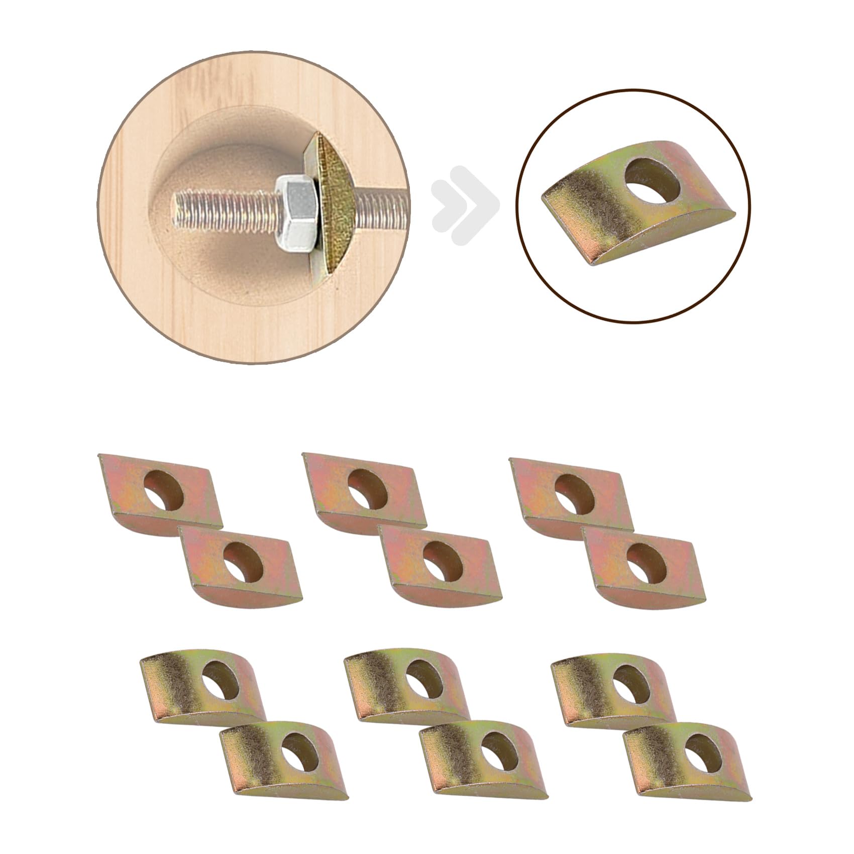 Furniture Fastening Connectors Kit - Table Top Fasteners, Countertop Flip Joint Connectors, Bed & Drawer Miter Draw Bolts with Half Moon Nuts | DIY Furniture Assembly & Repair for Home & Office