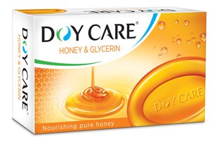 Doy Care Honey and Glycerine Soap Bar - 4 Pack (75g Each) | Moisturizing & Nourishing for Dry Skin | Perfect for Daily Face & Body Wash, Travel & Gift Sets