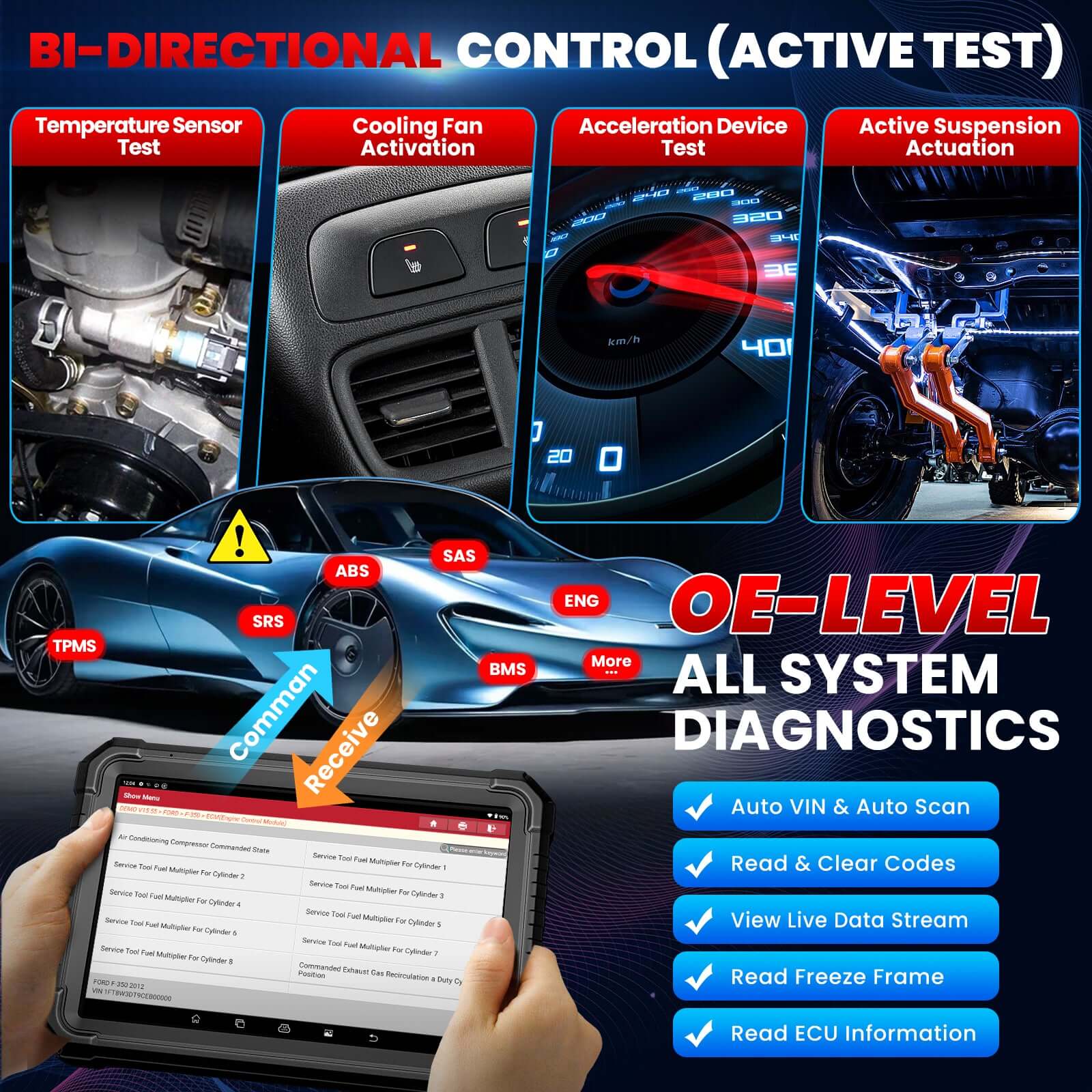 LAUNCH X431 PRO3S+ Elite SmartlinkC 2.0 - Professional Bi-Directional Diagnostic Scanner for Cars & HD Trucks with ECU Coding, J2534 Programming, and Topology Map - Perfect for Mechanics, Auto Shops, and Fleet Maintenance