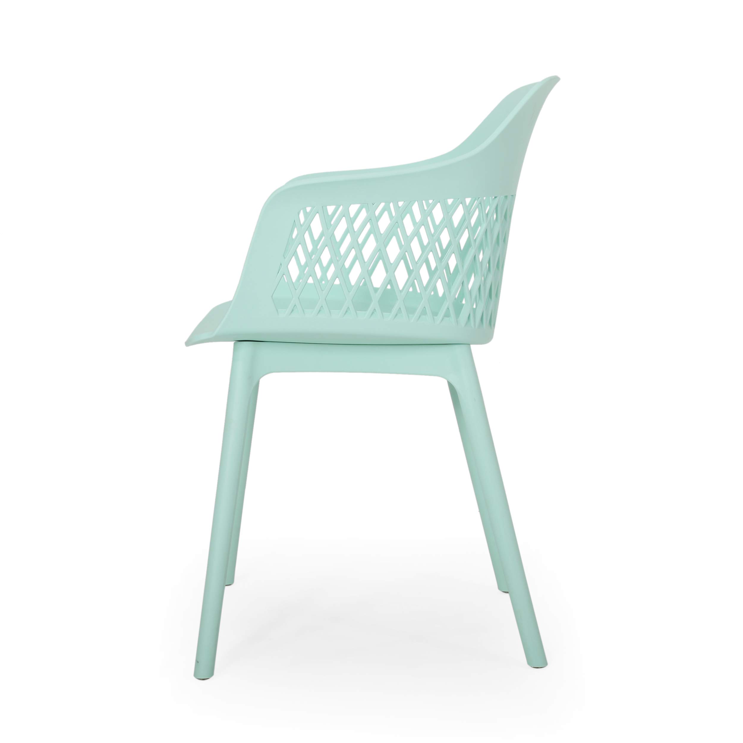 Christopher Knight Home Madeline Outdoor Dining Chairs (Set of 4) - Mint Green Patio Furniture for Garden, Poolside & Backyard Dining - Weather-Resistant Wicker Bistro Chairs