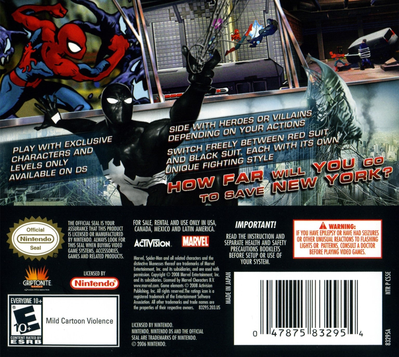 Spider-Man: Web of Shadows - PS3/Xbox 360 Action-Adventure Game | Marvel Superhero Game for Kids & Adults | Perfect for Gaming Nights & Superhero Fans
