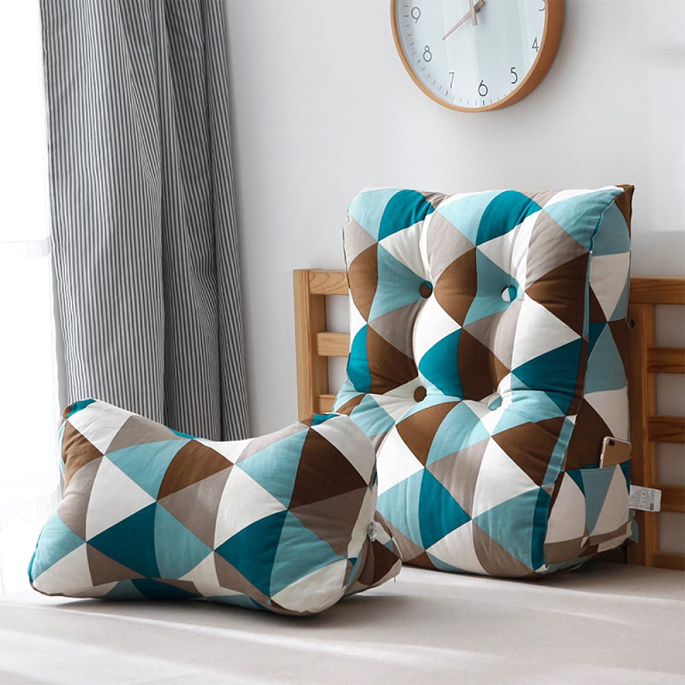 **Comfortable Reading Pillow with Neck Support - Soft Stuffed Backrest Cushion for Reading, Relaxing in Bed, Chair, Car Seat or Sofa (H-55 x W-45 x D-30cm) - Perfect for Book Lovers, Travel & Home Use**