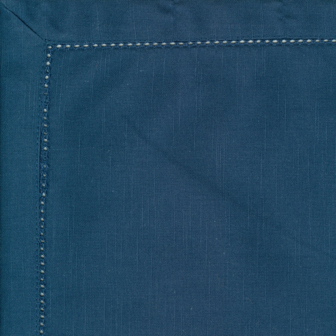 Premium Hemstitch Linen Dinner Napkins - Set of 12 Navy Blue - Elegant Table Setting for Formal Dining, Weddings & Special Occasions
