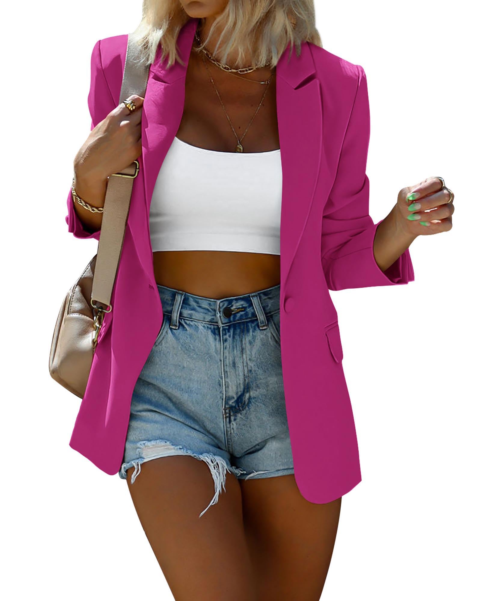 KIRUNDO Women's Blazer Jacket - 2025 Spring Fall Business Casual Long Sleeve Button Front Suit Jacket with Pockets for Office Work & Professional Outfits