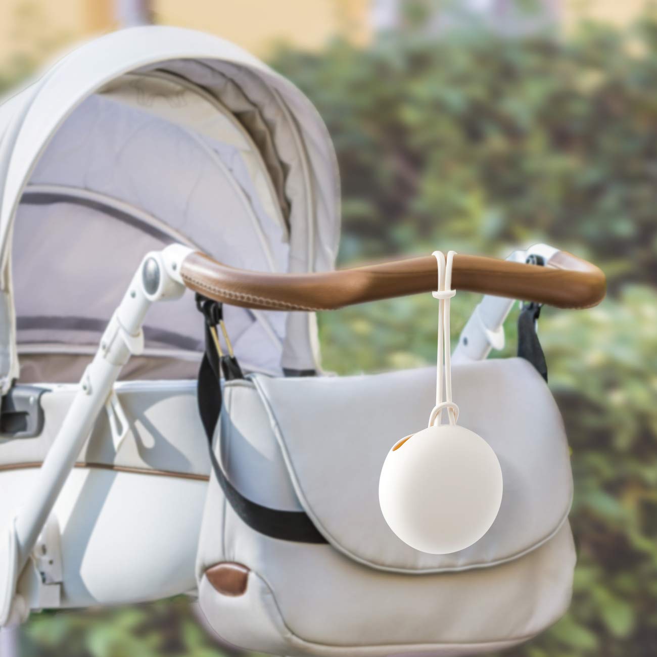 BESSENTIALS Silicone Pacifier Case for Babies - Leak-Proof Pacifier Holder & Storage, Dishwasher Safe, BPA-Free (White) - Perfect for Travel, Daycare & On-the-Go Parents