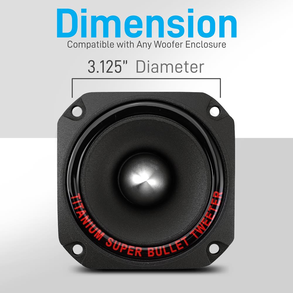 Premium Heavy Duty Titanium Super Tweeter - High-Performance Car Audio Speaker for Crystal Clear Sound - Perfect for Car Audio Systems, Home Theaters, and Professional DJ Setups