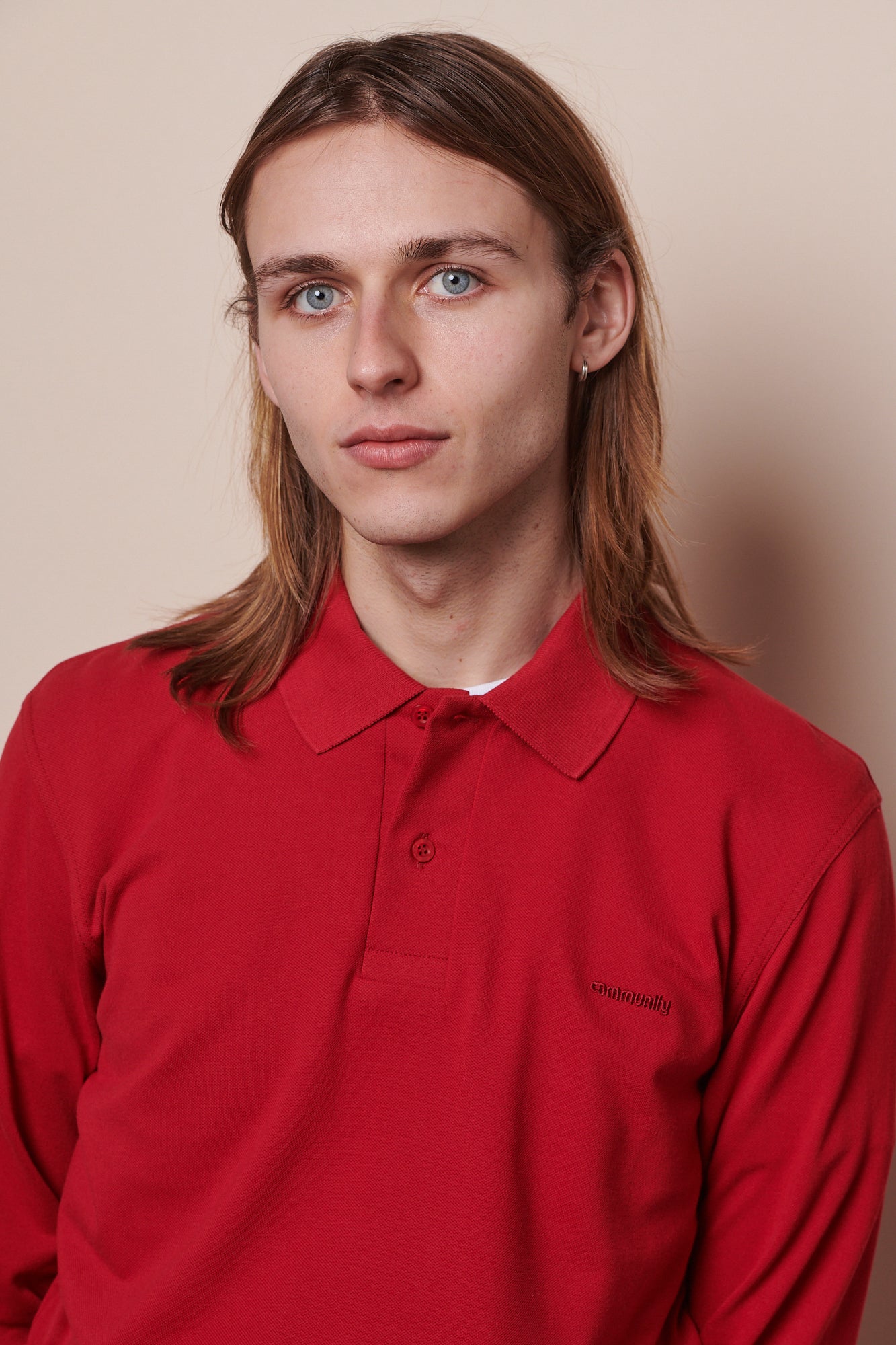 Premium Men's Long Sleeve Polo Shirt - Soft Cotton Blend, Slim Fit, Breathable & Comfortable (Crimson Red) - Perfect for Business Casual, Office Wear & Golf Outings