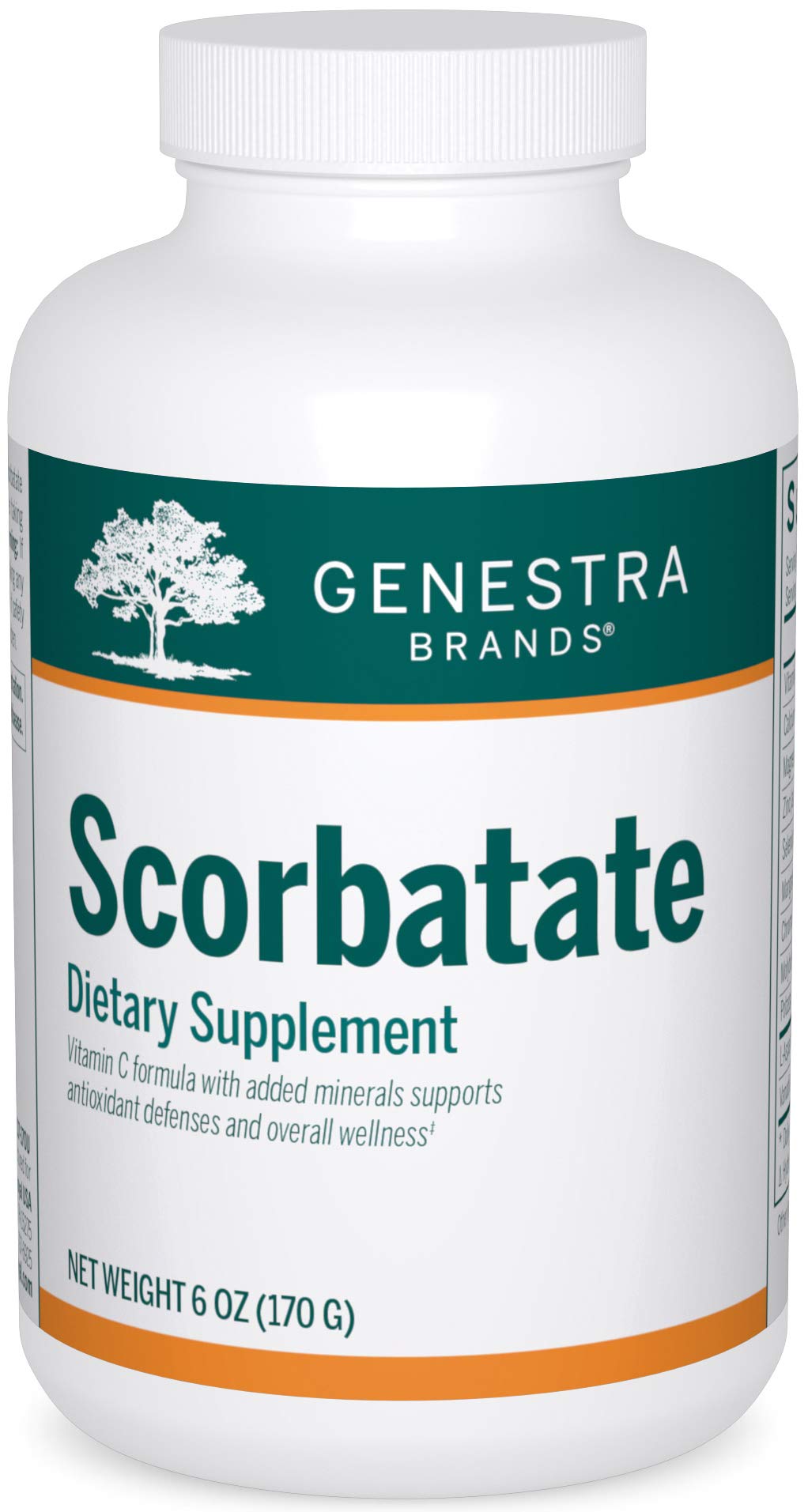 Genestra Brands Scorbatate - Vitamin C Supplement for Bone, Skin, Muscle & Immune Support | Promotes Wound Healing | 6 oz | Ideal for Daily Wellness & Post-Surgery Recovery