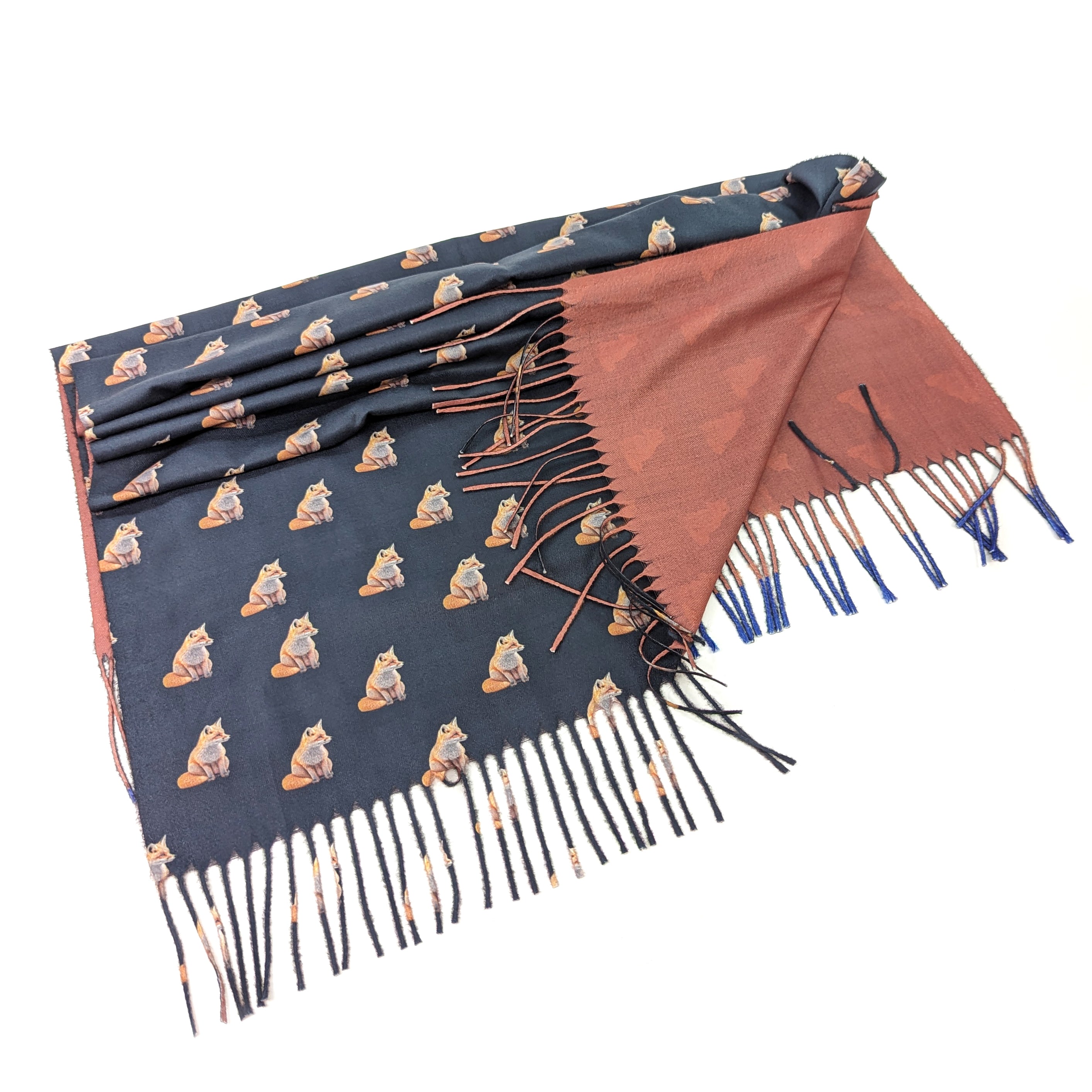 Midnight Fox Pashmina Style Scarf - Premium Soft Cashmere Blend Shawl Wrap for Women | Exclusive Designer Pattern | Perfect for Evening Events, Weddings & Winter Fashion