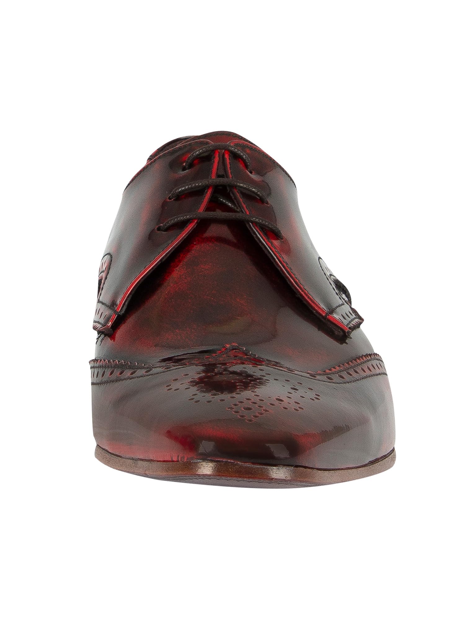 Premium Men's Red Leather Dress Shoes - Handcrafted Polished Oxfords for Formal Events, Weddings & Business Attire