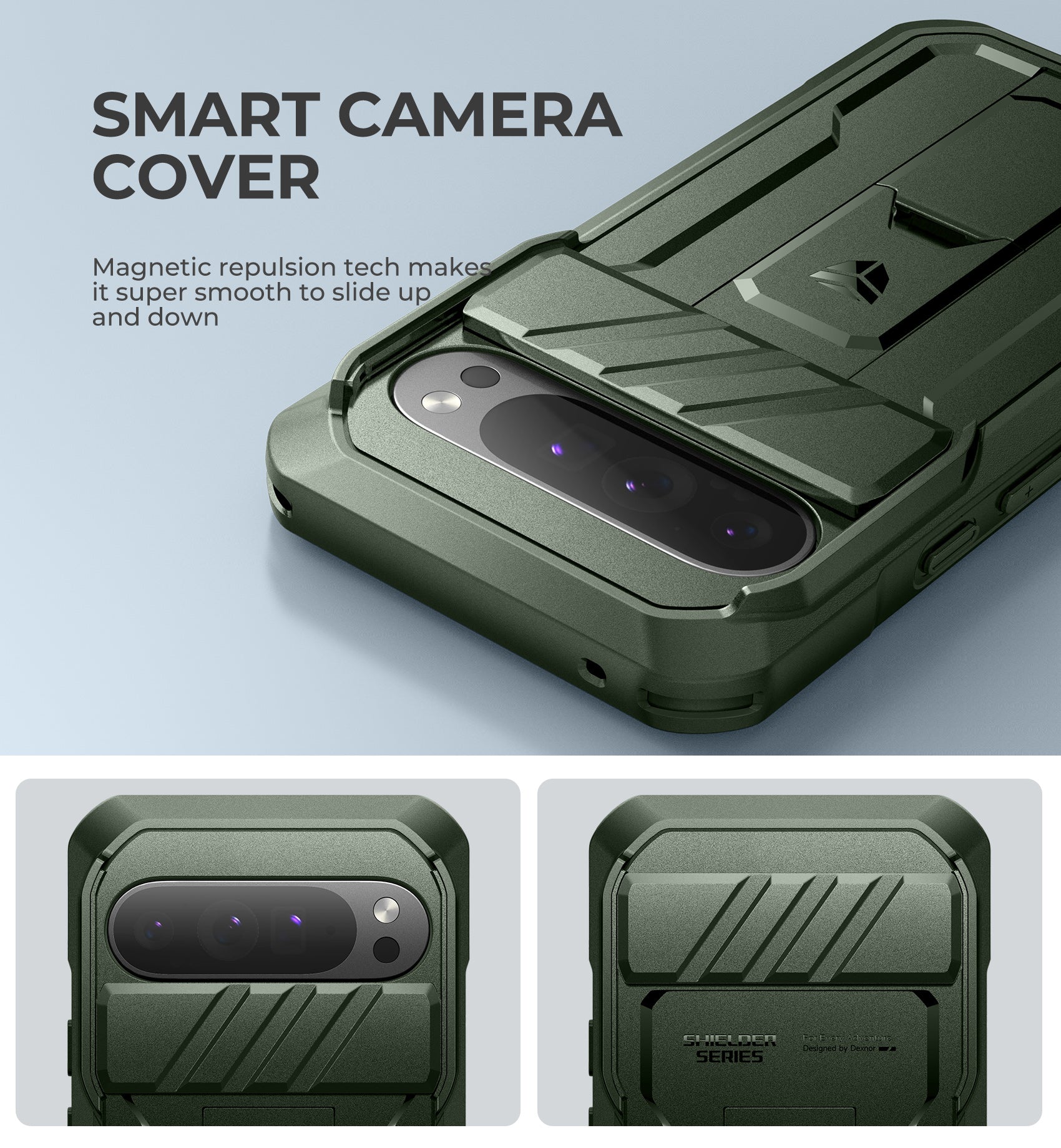 Dexnor Heavy Duty Shockproof Rugged Case for Google Pixel 9 Pro XL with Screen Protector, Full Body Bumper & Kickstand - Perfect for Outdoor Activities, Work & Travel Protection