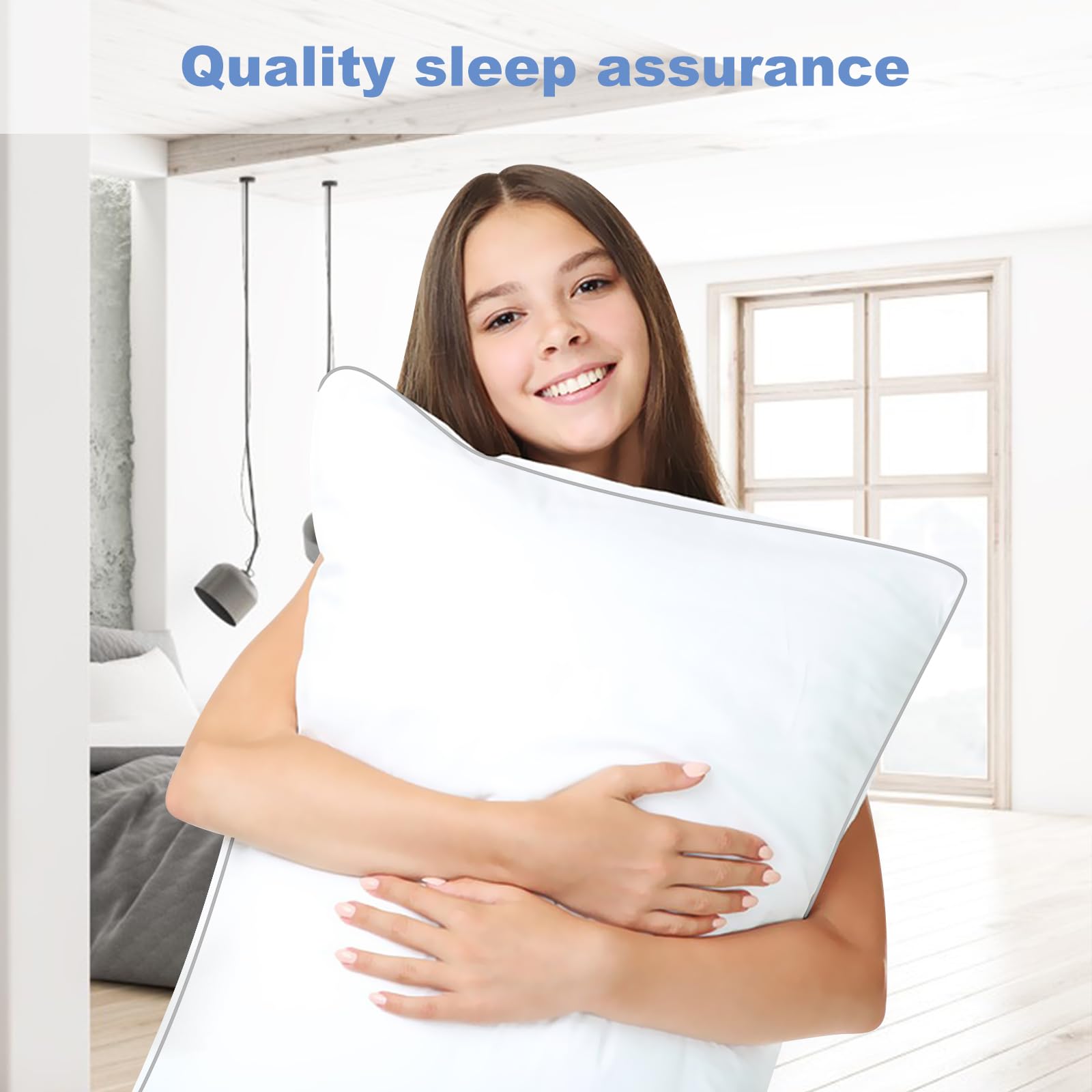 Queen Size Cooling Pillows Set of 2 - Luxury Soft Down Alternative Pillows for Side, Back & Stomach Sleepers | Breathable & Skin-Friendly Bed Pillows for Hot Sleepers | Perfect for Home, Hotel & Guest Room Use