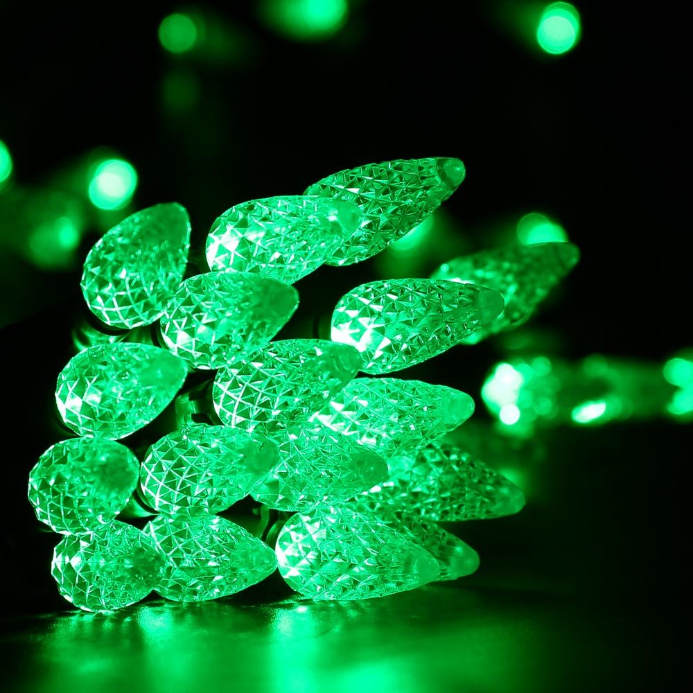 Brizled C5 Green Christmas Lights - 100 LED 33ft Outdoor String Lights, Connectable 120V UL Certified for Christmas Tree, Halloween & Party Decorations | Perfect for Roof, Room, Yard & Holiday Events
