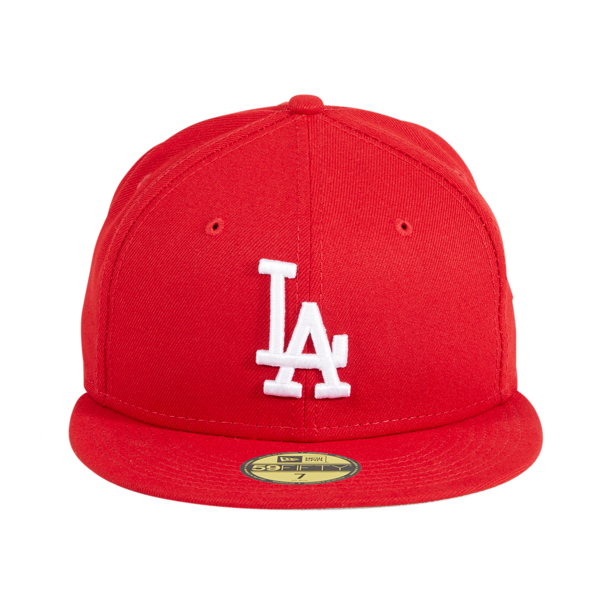 New Era 59Fifty Los Angeles Dodgers Fitted Hat - Red & White Baseball Cap for Men - Official MLB Snapback Hat for Sports Fans & Streetwear Fashion