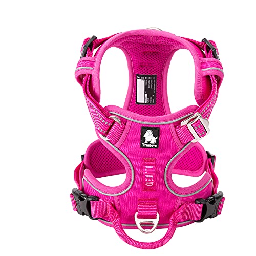 WINHYEPET No Pull Dog Harness - Reflective Adjustable Soft Mesh Vest for Small Medium Large Dogs - Padded Comfort for Running Walking & Easy Control - Perfect for Outdoor Adventures & Daily Walks (Fuchsia, XS)