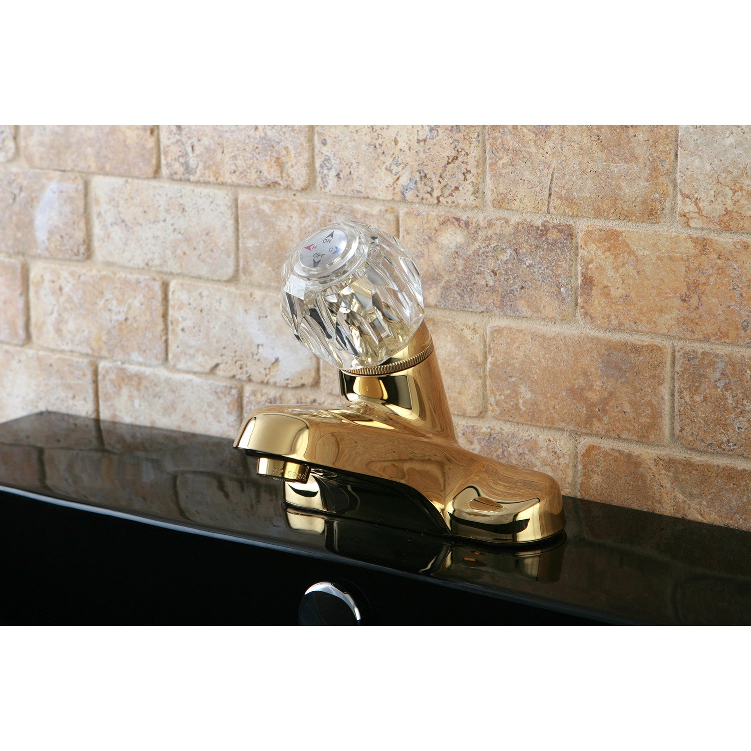 Americana KB522LP Single Handle 2-Hole Deck Mount 4 Inch Centerset Bathroom Faucet in Polished Brass - Perfect for Bathroom Vanity Sink and Powder Room Renovation