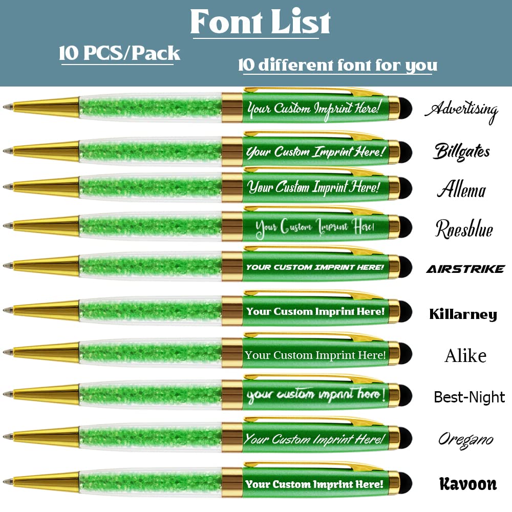 Custom Engraved Ballpoint Pens with Stylus Tip - Medium Point Smooth Writing Pens - Personalized with Name or Slogan - 10 Pack Gift Set for Men, Women, Students & Professionals - Perfect for Office, School, Meetings & Everyday Use