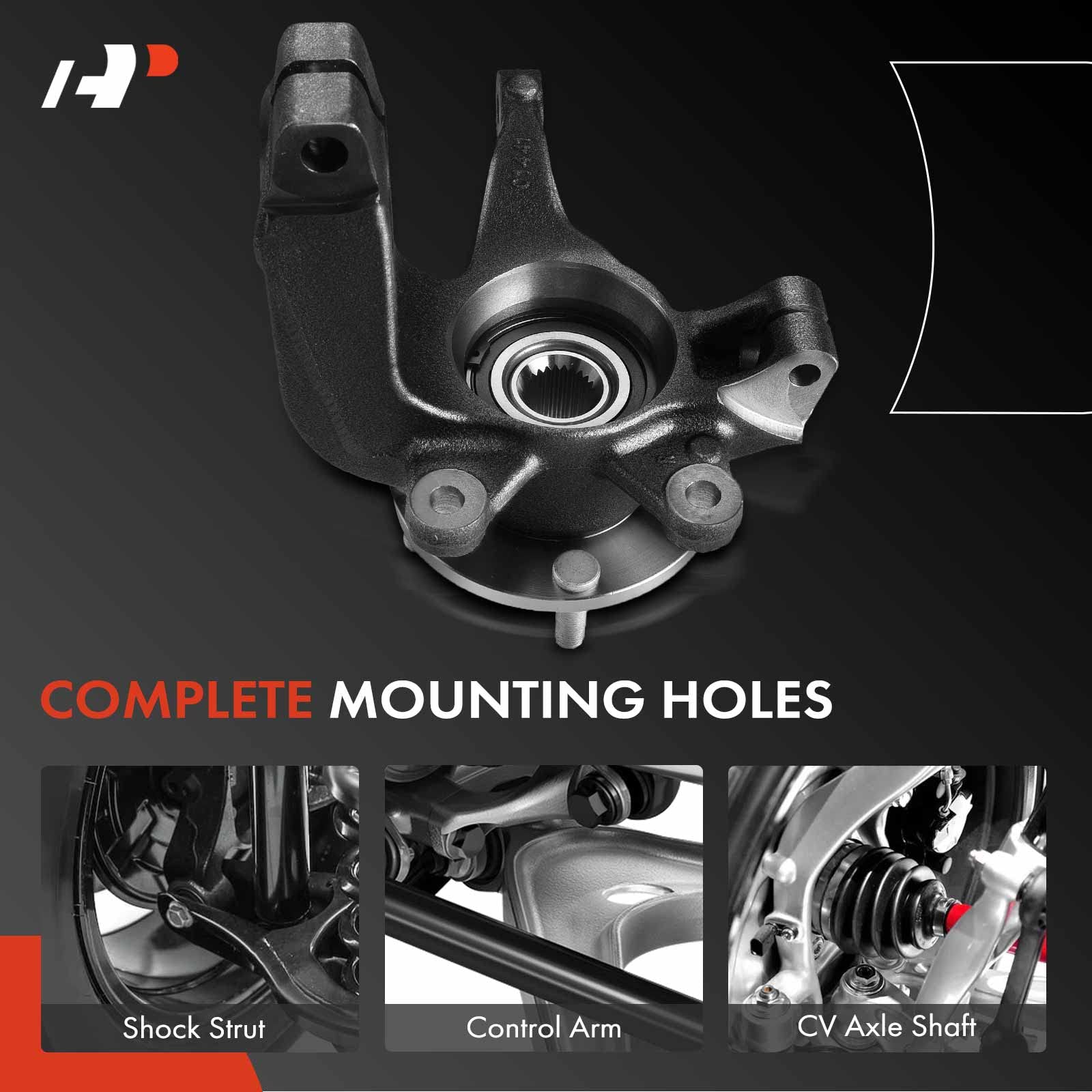 Premium 2-Pack Front Left & Right Steering Knuckle & Wheel Bearing Hub Assembly for 2006-2011 Ford Focus - 4-Lug Design, Driver & Passenger Side Replacement - Perfect for Smooth Steering & Wheel Alignment Repairs